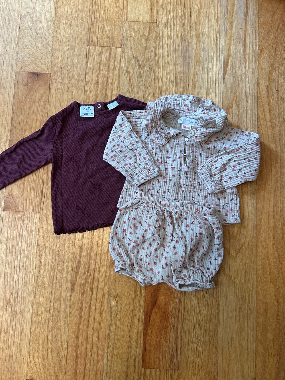 Zara baby bundle, pink, cream, burgundy
